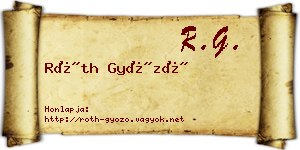 Róth Győző névjegykártya
